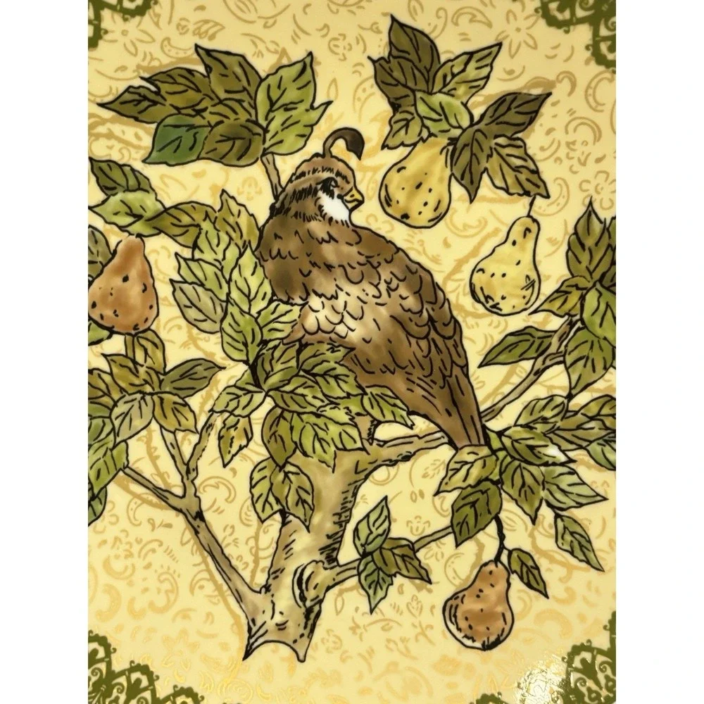 POTTERYBARN SERVING PLATTER - TWELVE DAYS OF CHRISTMAS PARTRIDGE IN A PEAR‎ TREE
